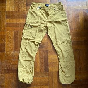 Patagonia hiking climbing pants yellow lightweight, size 8